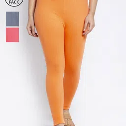 Jinfo Women Cotton Ankle Length Leggings Pack of 3-image-74