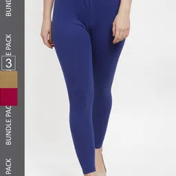 GRACIT Pack Of 3 Ankle-Length Leggings-image-72