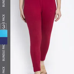 GRACIT Pack Of 3 Ankle-Length Leggings-image-45