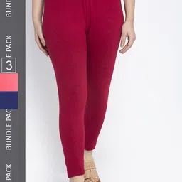 GRACIT Pack Of 3 Ankle-Length Leggings-image-79