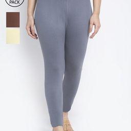 Jinfo Women Cotton Ankle Length Leggings Pack of 3-image-89