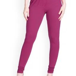 LYRA Women Pink Solid Churidar Length Leggings-picture-17