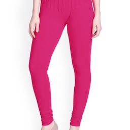 LYRA Women Pink Solid Churidar Length Leggings-43