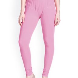 LYRA Women Pink Solid Churidar Length Leggings-image-92