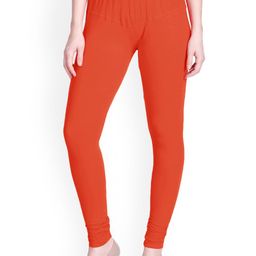 LYRA Women Orange Solid Churidar Length Leggings-picture-44