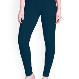 LYRA Women Blue Solid Churidar-Length Leggings-picture-17