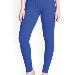 LYRA Women Blue Solid Churidar Length Leggings-picture-47