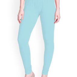 LYRA Women Blue Solid Churidar-Length Leggings-16