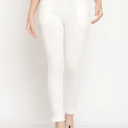 TAG 7 Women Off-White Solid Ankle-Length Leggings-image-58