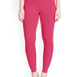 LYRA Women Fuchsia Pink Solid Ankle-Length Leggings-image-20