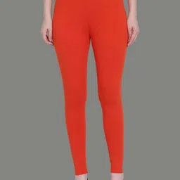 SPIFFY Women Orange Solid Ankle-Length Leggings-image-52