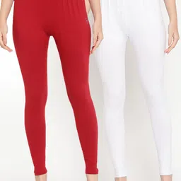 TAG 7 Women Pack Of 2 Solid Comfort Fit Ankle-Length Leggings-picture-27