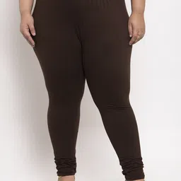 TAG 7 PLUS Women Brown Solid Plus Size Ankle Length Leggings-picture-28