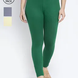 Jinfo Women Pack Of 3 Solid Ankle Length Leggings-picture-13