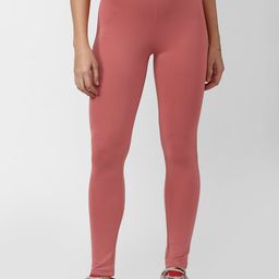 FOREVER 21 Women Pink Solid Ankle Length Leggings-image-49