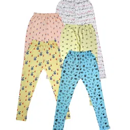 IndiWeaves Girls Pack Of 5 Allover Printed Ankle Length Pure Cotton Leggings-image-73