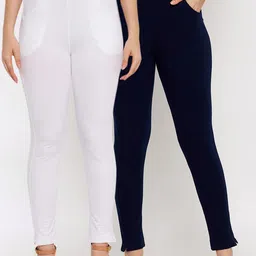 Clora Creation Women Pack Of 2 Cotton Ankle-Length Leggings-image-23