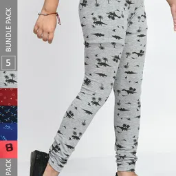 BAESD Girls  Pack Of 5 Printed Cotton Ankle-Length Leggings-image-84
