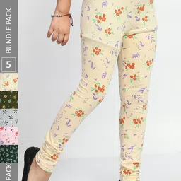 BAESD Girls  Pack Of 5 Printed Cotton Ankle-Length Leggings-image-86