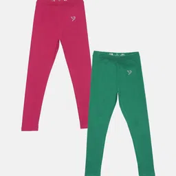 TWIN BIRDS Girls Pack Of 2 Pure Cotton Ankle Length Leggings-image-76