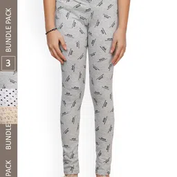 IndiWeaves Girls Pack Of 3 Printed Pure Cotton Ankle Length Leggings-picture-20