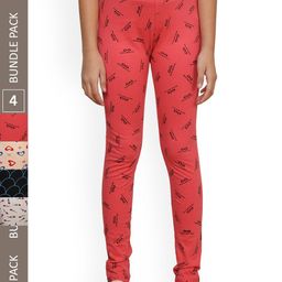 IndiWeaves Girls Pack Of 4 Printed Pure Cotton Ankle Length Leggings-picture-12