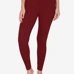 Vami Women Maroon Solid Ankle-Length Stretchable Leggings-image-68