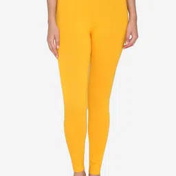 Vami Women Yellow Solid Ankle-Length Stretchable Leggings-image-70