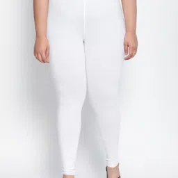 Amydus Women Plus Size White Ankle-Length Leggings-image-25