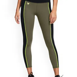 UNDER ARMOUR Project Rock Lets Go Women Colourblocked Slim-Fit Ankle-Length Tights-image-34