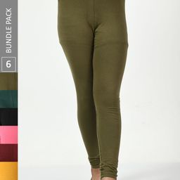 BAESD Girls Pack Of 6 Churidar-Length Leggings-image-97