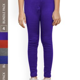 IndiWeaves Girls Pack Of 4 Ankle-Length Warm Wool Leggings-picture-5