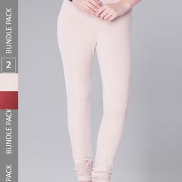 Dollar Missy Women Pack Of 2 Mid Rise Slim-Fit Churidar Length Leggings-image-98