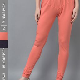 Dollar Missy Women Pack Of 2 Mid Rise Slim-Fit Churidar Length Leggings-image-79