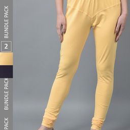 Dollar Missy Women Pack Of 2 Mid Rise Slim-Fit Churidar Length Leggings-image-94