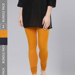 Dollar Missy Women Pack Of 2 Mid Rise Slim-Fit Churidar Length Leggings-picture-45