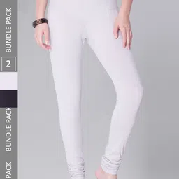 Dollar Missy Women Pack Of 2 Mid Rise Slim Fit Churidar Length Leggings-23