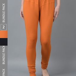 Dollar Missy Women Pack Of 2 Mid Rise Slim-Fit Churidar Length Leggings-image-97