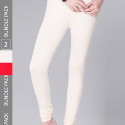 Dollar Missy Women Pack Of 2 Mid Rise Slim Fit Churidar Length Leggings-image-51