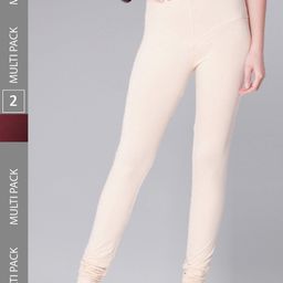 Dollar Missy Women Pack Of 2 Mid Rise Slim-Fit Churidar Length Leggings-image-95