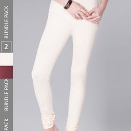 Dollar Missy Women Pack Of 2 Mid Rise Slim-Fit Churidar Length Leggings-image-87