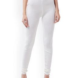 RVK Women Off White Solid Slim-Fit Churidar leggings-image-18