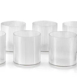 (Pack of 8) Crystal Clear Sparkle Glass Set For Water,Juice,Beer,Wine Glass Set Water/Juice Glass-image-2