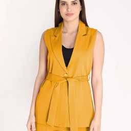 Women Solid Single Breasted Casual Blazer-image-56
