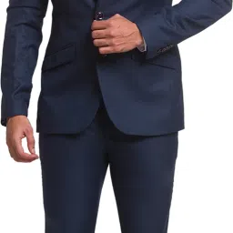 Men 2SB 3 PC NOTCH WITH PIPING W/C-S.SLIM Self Design Suit-image-74