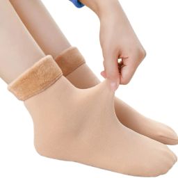 Women Velvet Socks Warm Winter Ankle Length Socks for Girls Free Size Women Solid Ankle Length-image-29