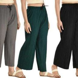 Women Regular Fit Grey, Green, Black Polyester Trousers-image-60