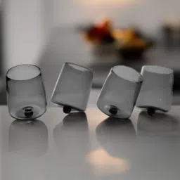 borotech Gravity Swing Whiskey Glasses - Set of 4 | Borosilicate Glass (Smokey Grey, 280 ml Each)-picture-6