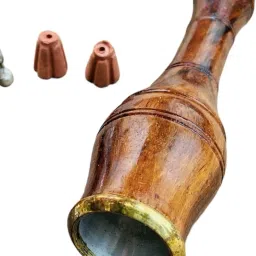 10 Cm Resuable Woodern Fitted Chillum With Gitti Silver Inside Fitting Hookah Mouth Tip-image-30