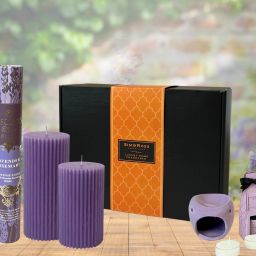 Sim & Ross Lavender Gift Set, Pillar Candles, Incense Sticks, Burner and Tea Lights, Gifts for Family and Friends, Corporate Gifts Diffuser-picture-25
